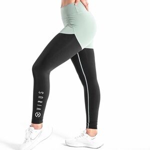 Virus Asymmetric Pants Women's Bioceramic Compression Sz XS Mint/Black